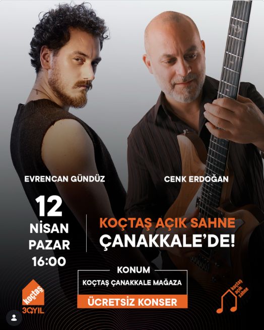 Sponsorlu ilan: Ücretsiz Canlı Konser - Evren Can Gündüz ve Cenk Erdoğan